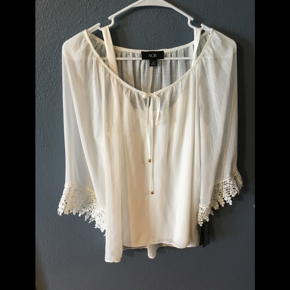White sheer top